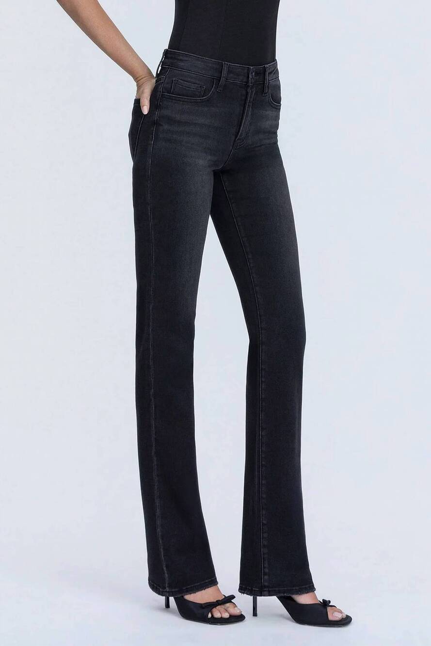 NEW VERVET BY FLYING MONKEY women's high rise bootcut jeans in black